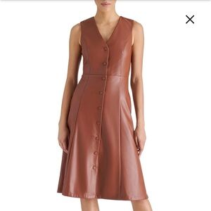 Steve Madden Vegan Leather A-Line Dress BRAND NEW